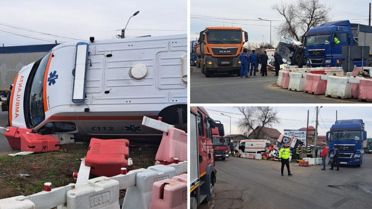 ambulanta rasturnata accident tir ghimpati