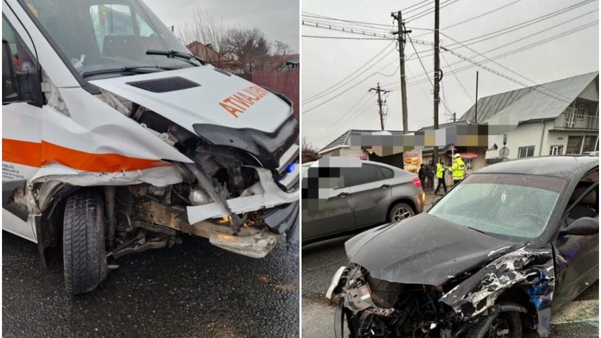 ambulanta cu pacient accident masina dumbraveni vrancea
