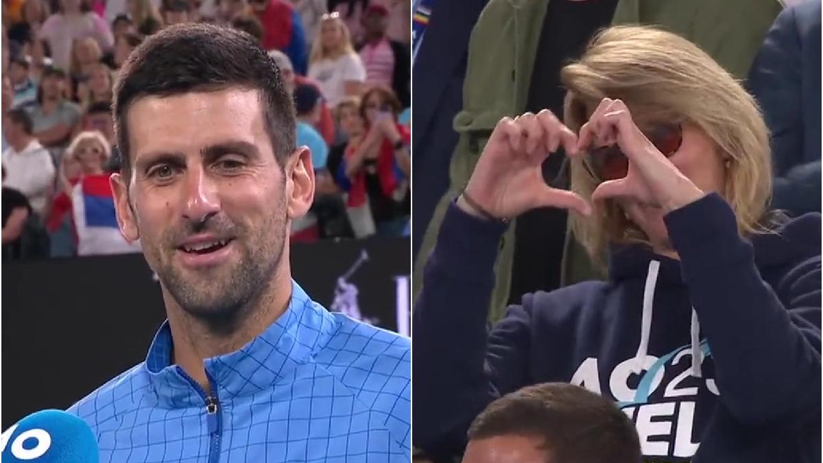 novak djokovic cantat la multi ani stadion mama sa australian open