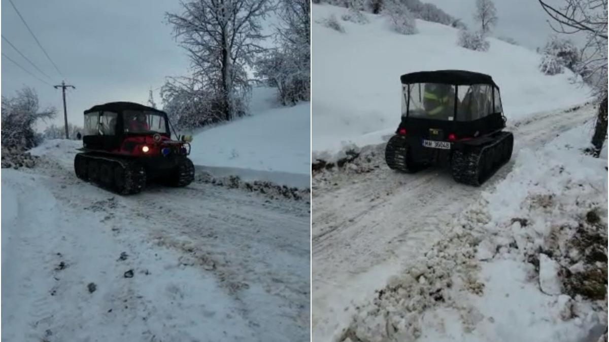 batrana imobilizata barbat picior rupt blocati zapada telega prahova