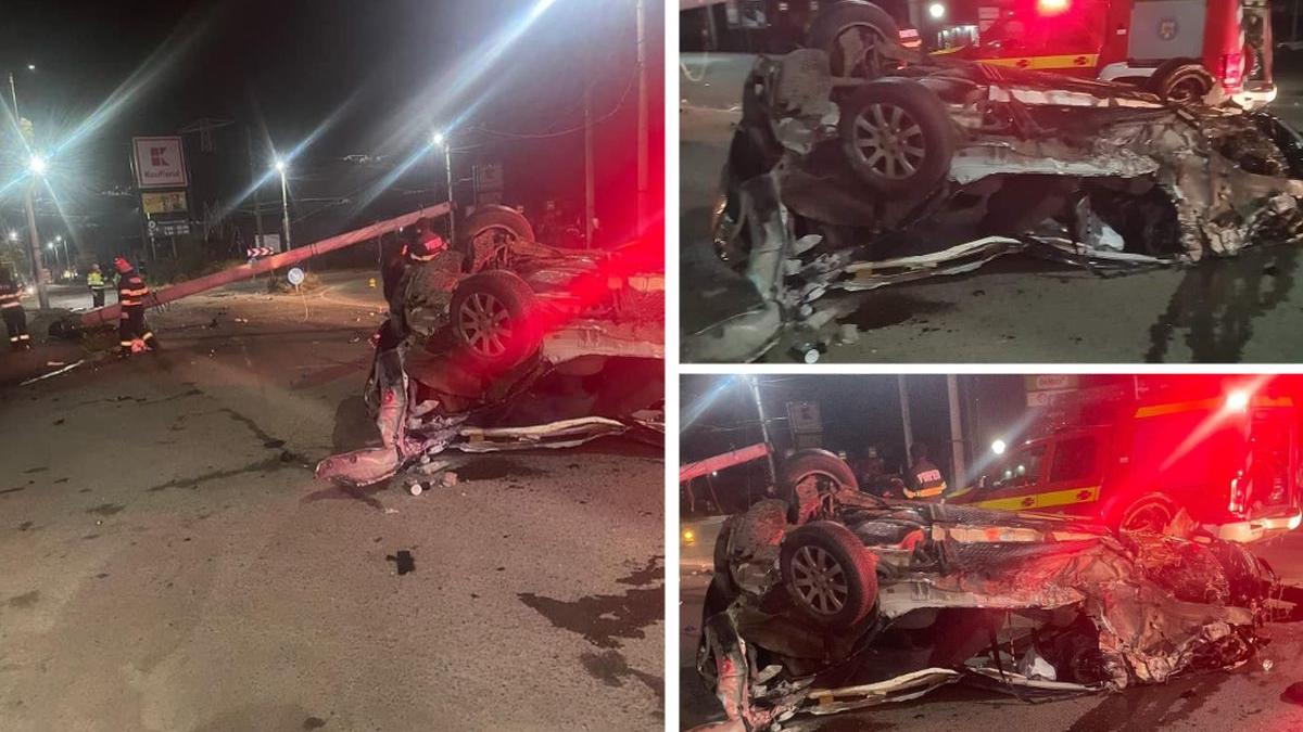 stalp masina accident timisoara