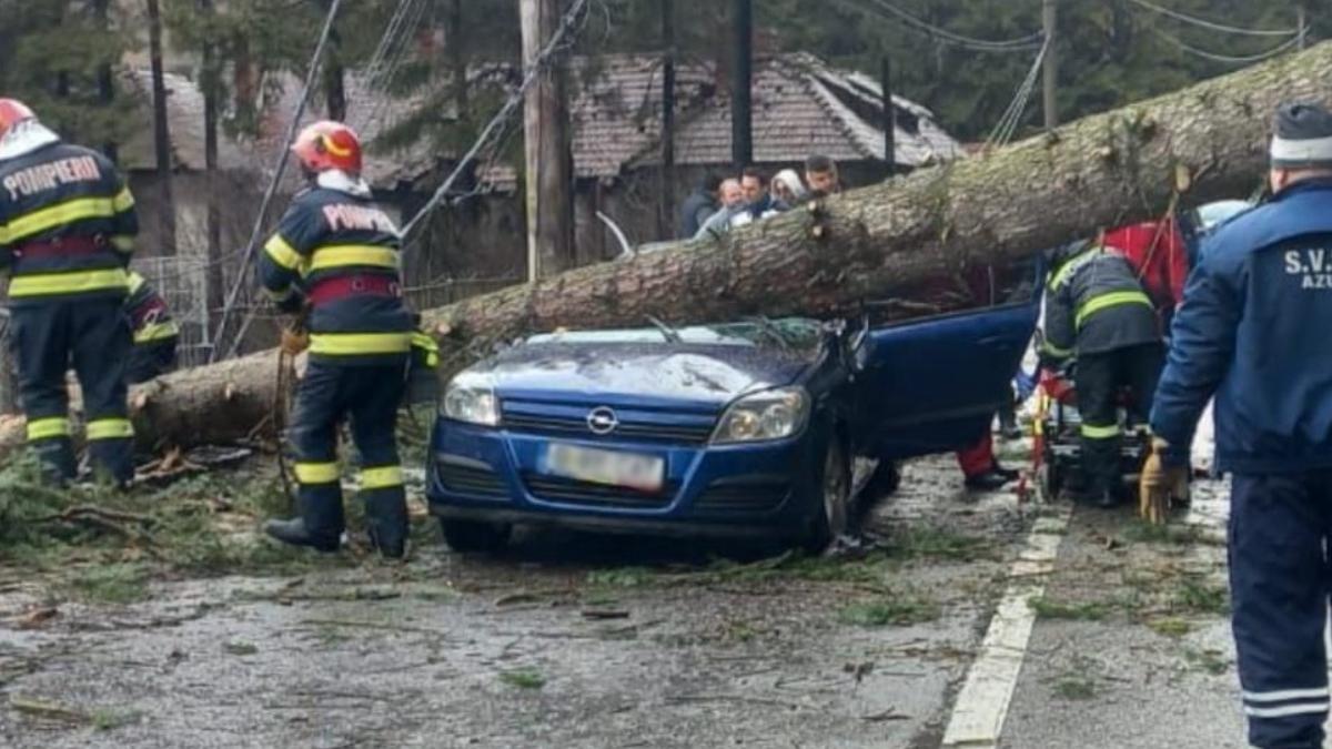 copac cazut masina miscare dn1 azuga trafic complet blocat