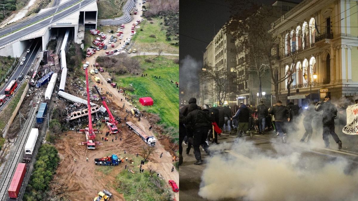 proteste violente grecia tragedie feroviara eroare umana ucis 44 persoane