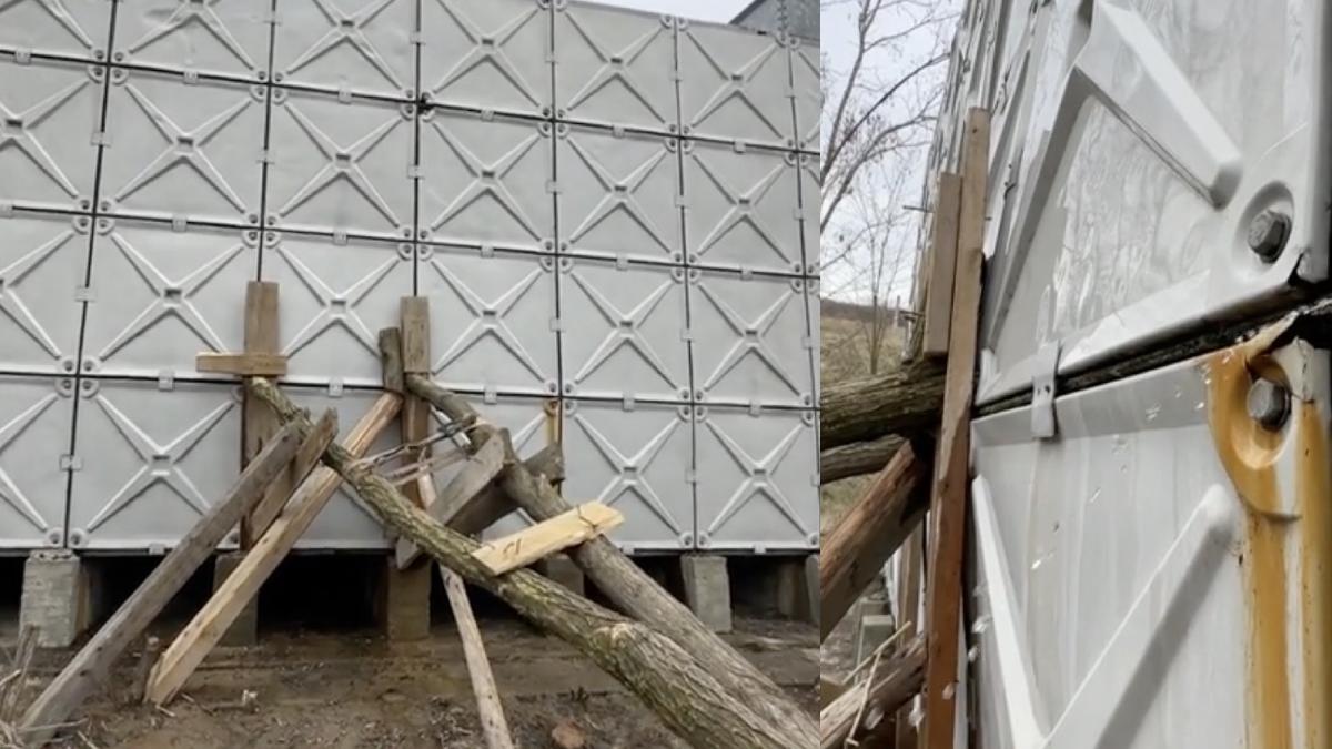 bazin apa avariat reparat autoritati trunchiuri copaci rezervorul alimenteaza oras