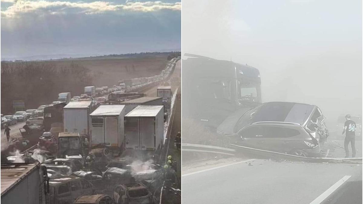 carambol zeci vehicule ungaria furtuna praf masini luat foc