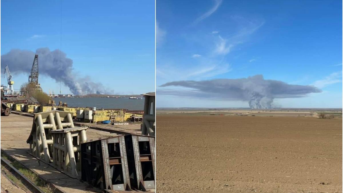 incendiu ucraina fum gros se vede la galati