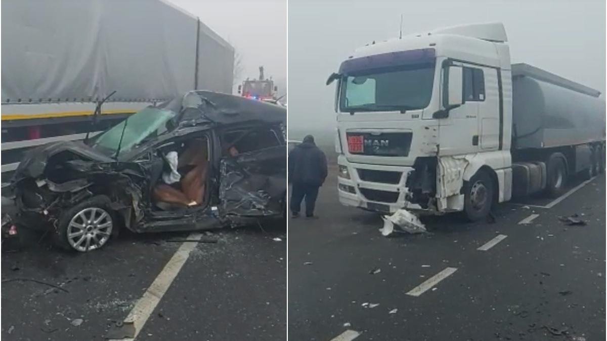 carambol doua masini trei tiruri dn 2 e85