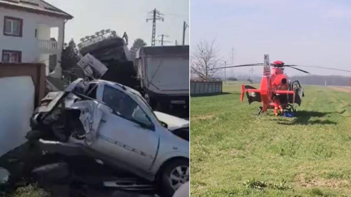 masini strivite tir accident tantareni gorj copii elicopter smurd