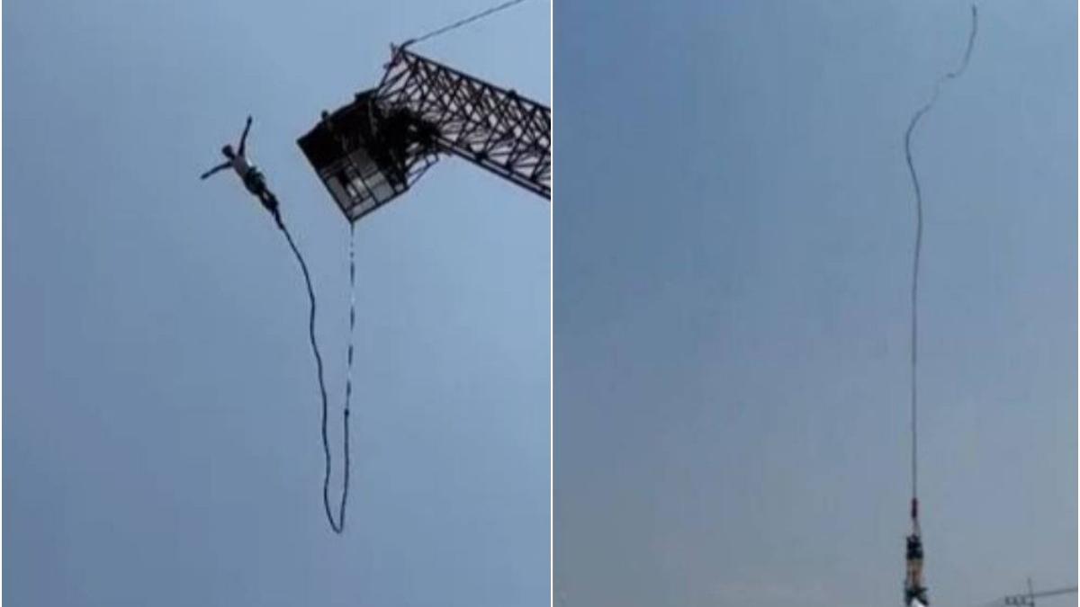 moment barbat cazut in gol bungee jumping thailanda