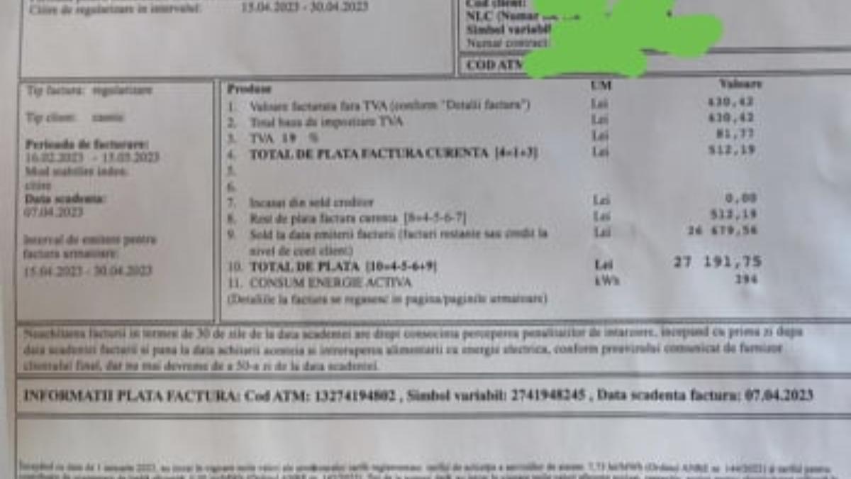 roman are de plata 27 000 lei energia electrica factura pe tot anul