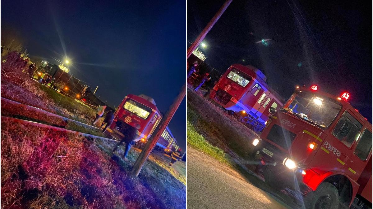 accident ferovial comuna magurele prahova autotren incarcat lemne a lovit un tren