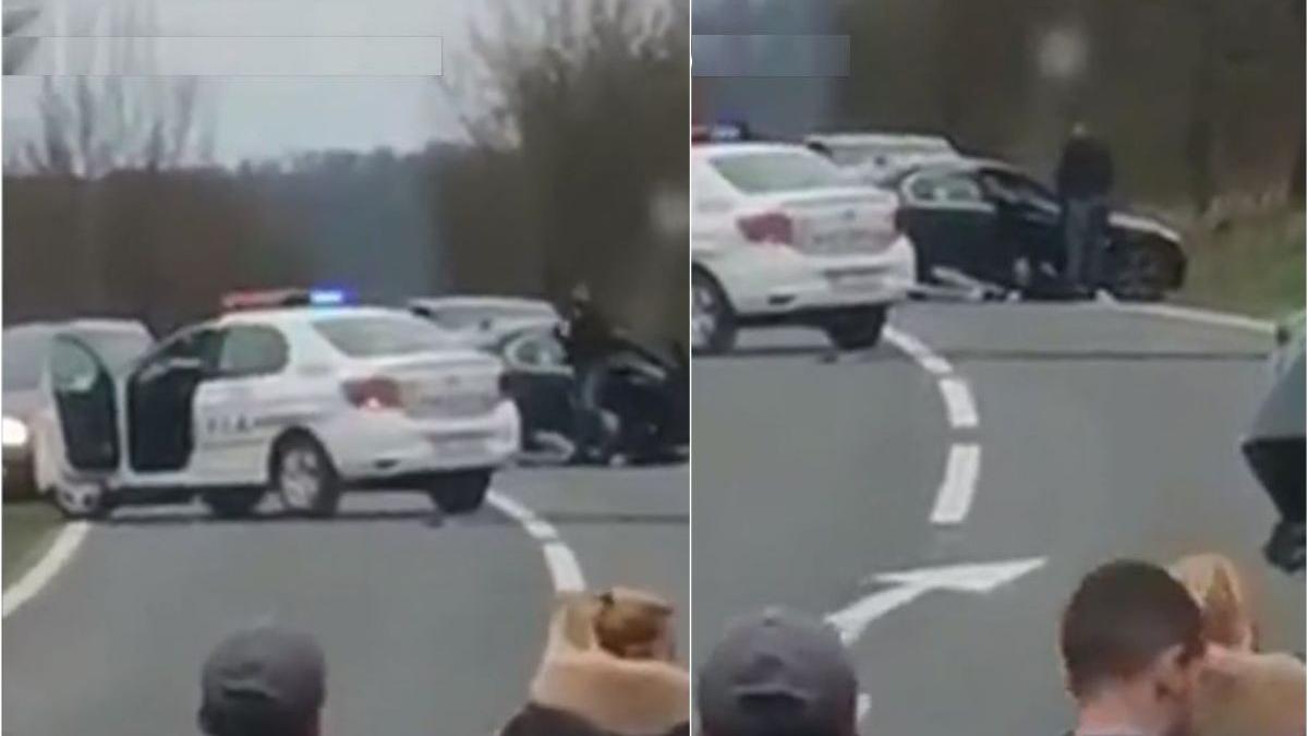 lanturi sosea focuri arma politia masina tigari contrabanda arad