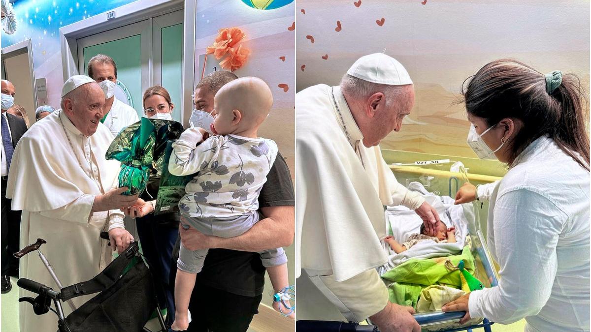 papa francisc vizita copii cancer spital botez nou nascut externat