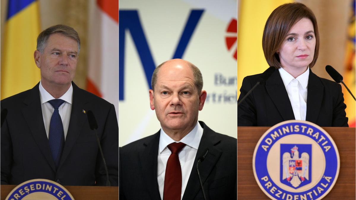 olaf scholz in romania klaus iohannis maia sandu reuniune trilaterala