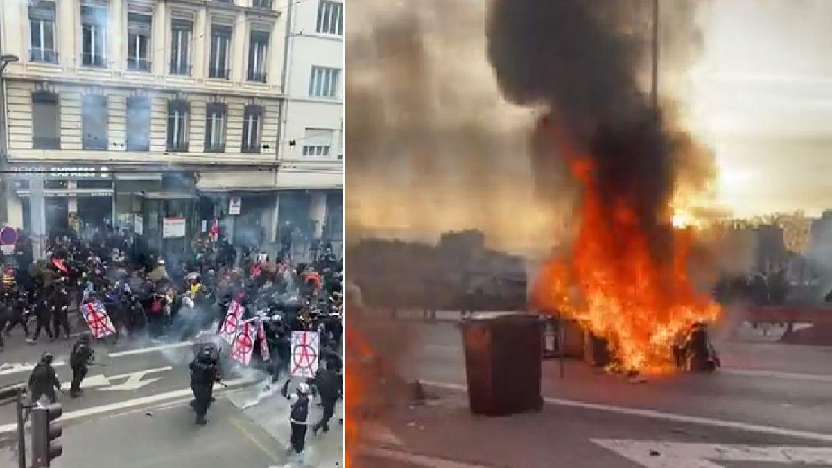 violente incendieri franta protestatari incaierat politia bulevard lyon