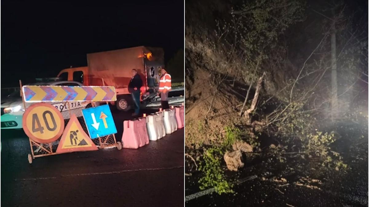 trafic blocat centura calimanesti cadere pietre