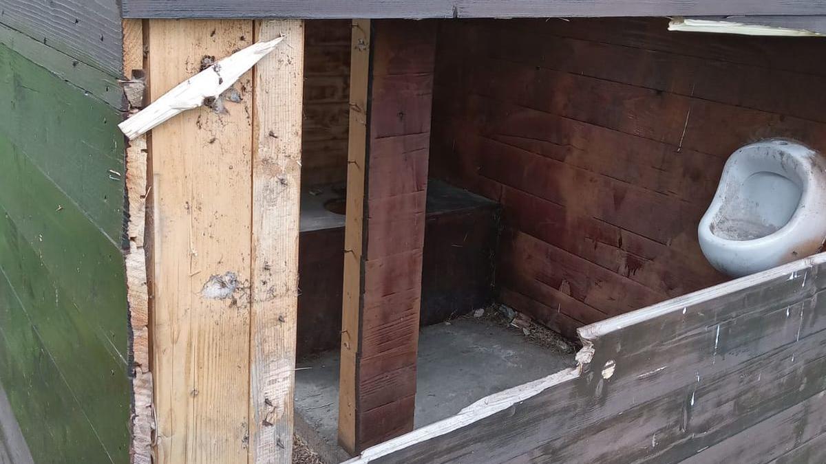 toaleta distrusa copsa mica lemne gratar