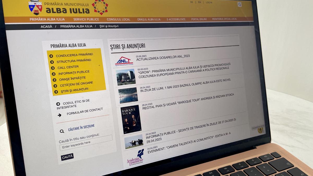 gafa primarie alba iulia date personale platitori taxe postate online