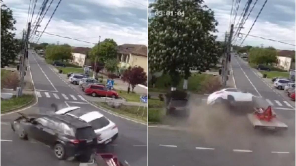 accident grav timis masini ciocnite intersectie