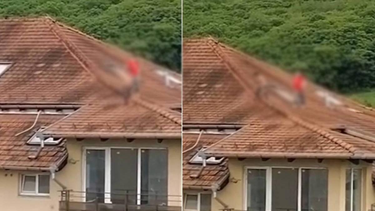 copii filmati jucau acoperis patru etaje bloc cluj