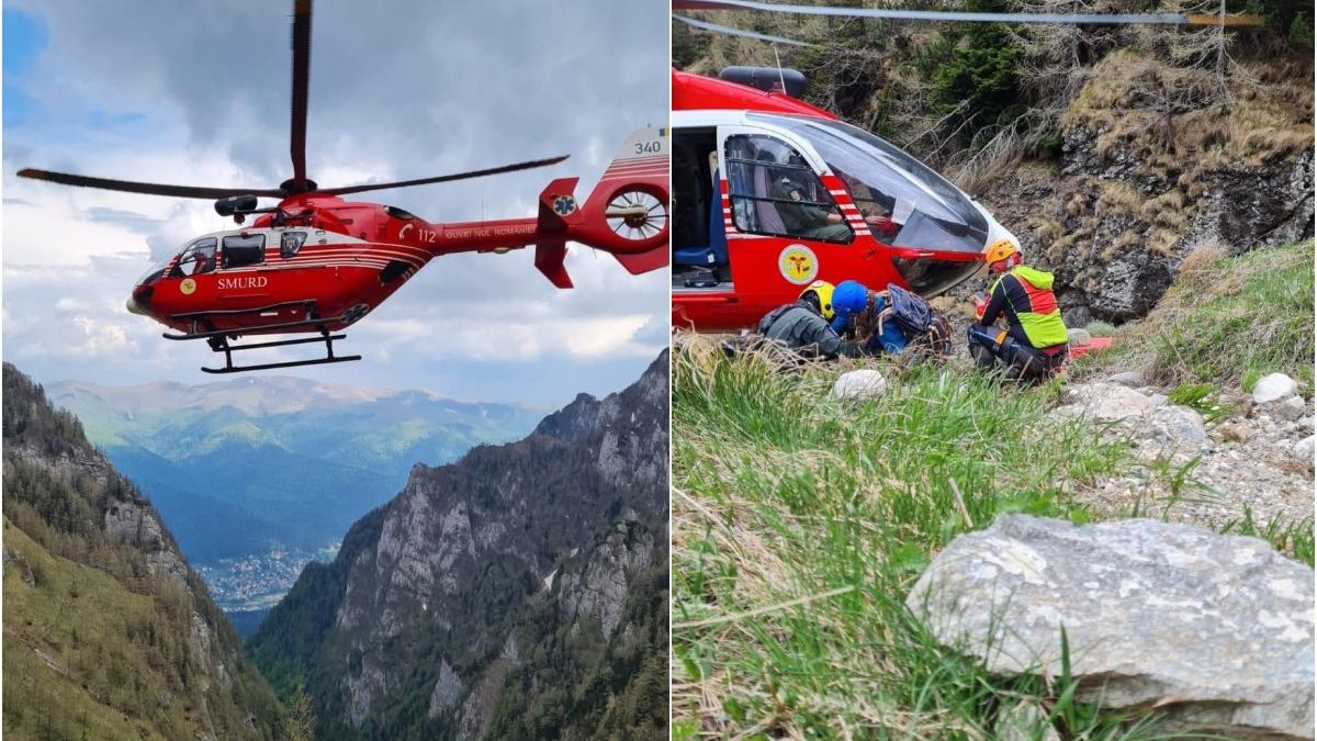 soti cazuti muntii bucegi valea caraimanului salvati elicopter