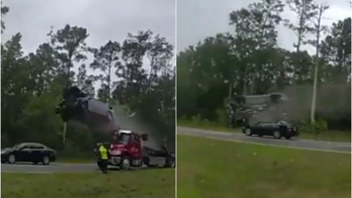 accident uluitor sua masina a zburat peste 30 de metri