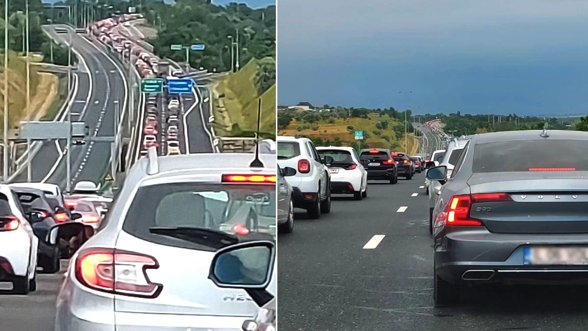 trafic aglomeratie autostrada a2 circulatie masini oprita cozi kilometrice