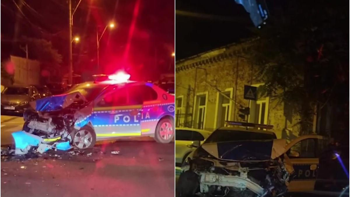 accident autobuz masina de politie ploiesti