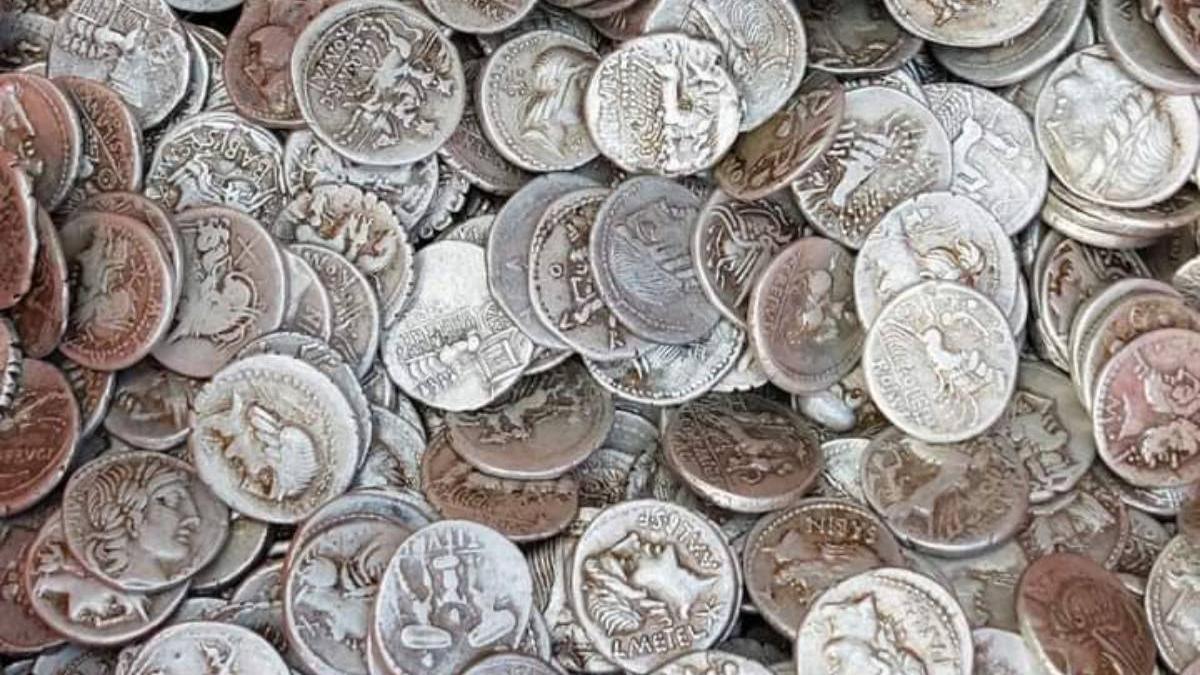 monede de argint romane padure gorj