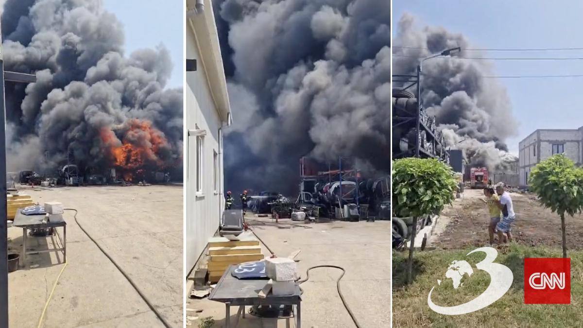 incendiu puternic hala caracal tanar arsuri 11 iulie 2023