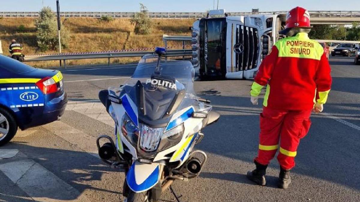 blocaj trafic constanta vama veche tir rasturnat sosea