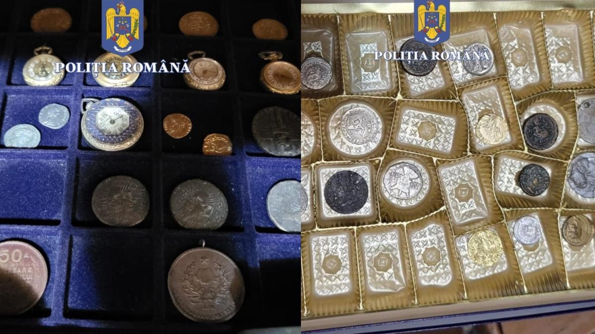 descoperire politisti barbat constanta 65 monede romane medievale 8 ceasuri colectie