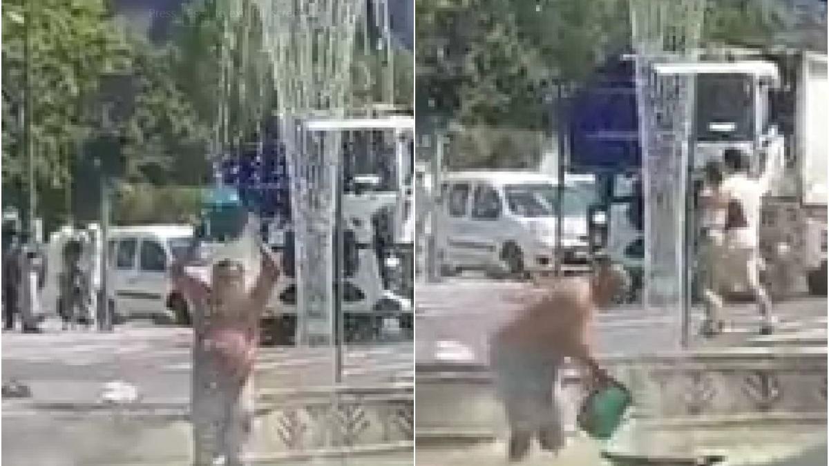 moment barbat dezbracat baie fantani piata unirii bucuresti