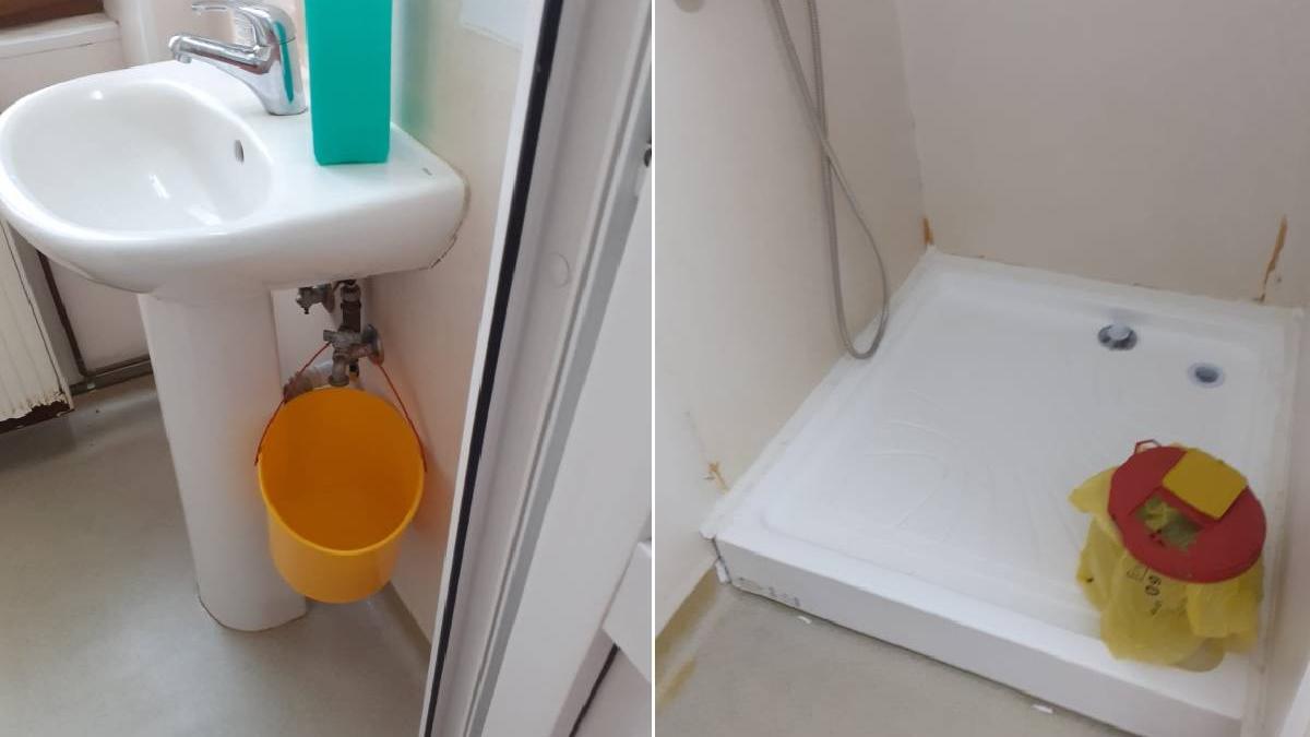 spital romania apa calda vine dupa trei minute dusuri fara perdea