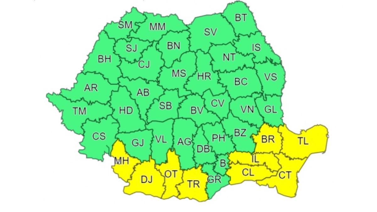 cod galben furtuni vant puternic atentionare meteo anm