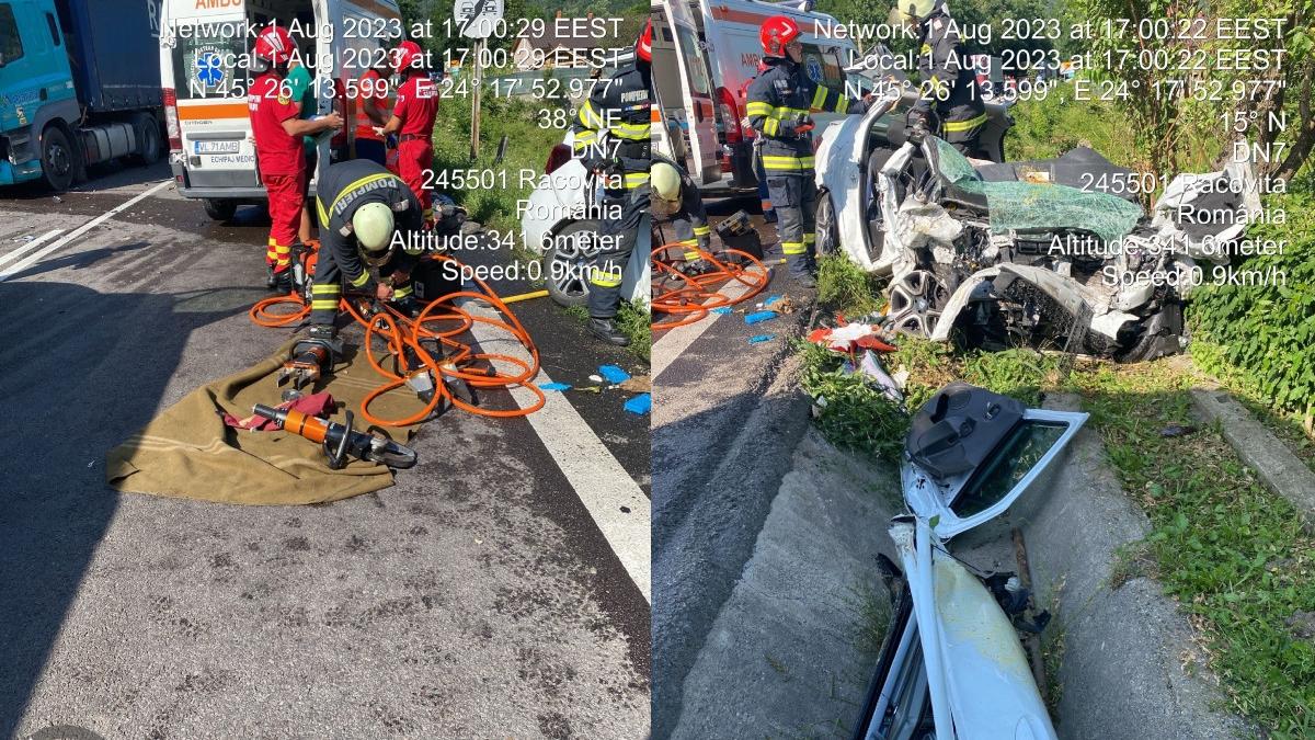 accident mortal valea oltului masina autocamion coliziune circulatie oprita dn7