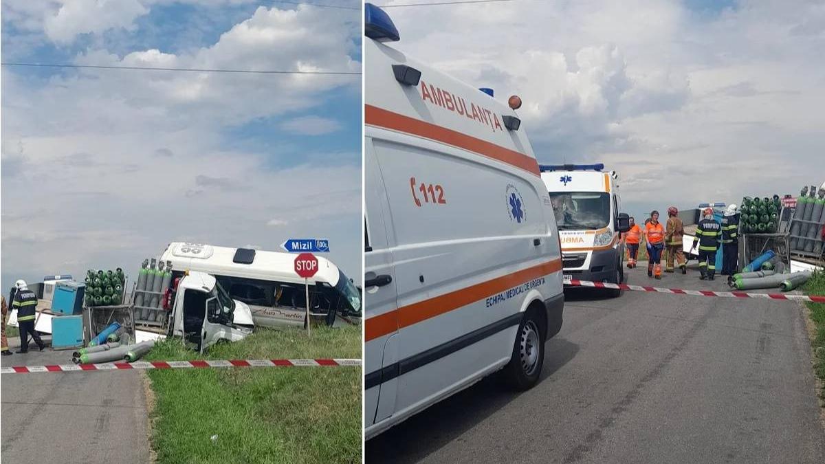 trei persoane ranite accident microbuz autoutilitara prahova