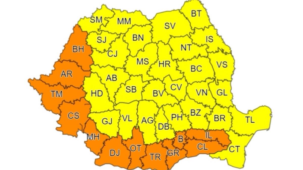 cod portocaliu canicula bucuresti 11 judete