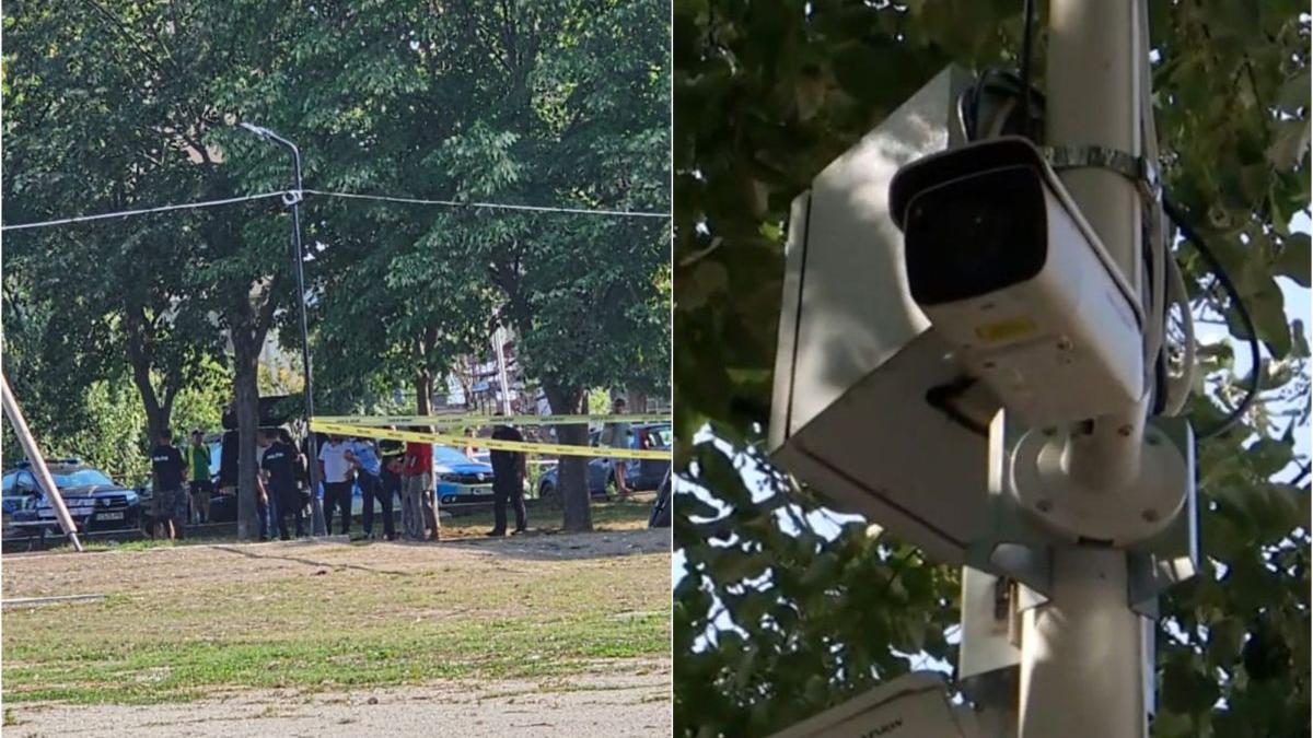 doi indivizi cagule hanorace inchise camere supraveghere parc mangalia fata moarta