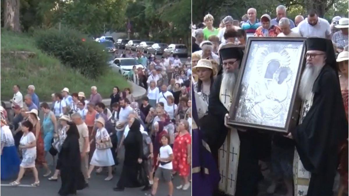 pelerinaj icoana facatoare minuni maica domnului oameni rugat domolire canicula