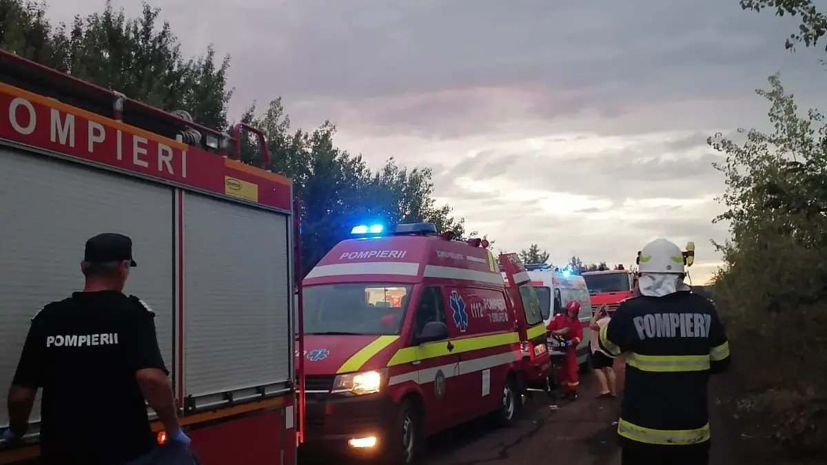 accident sosea vrancea masina rasturnata