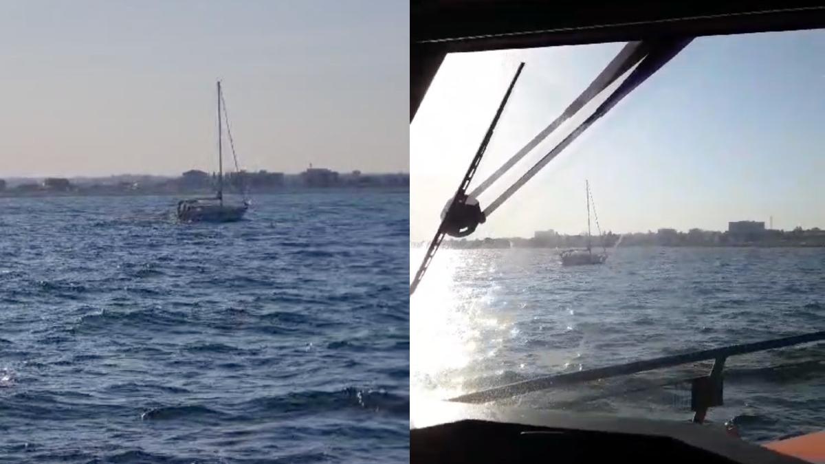 sapte persoane trei copii salvate velier ramas prins pietre mare