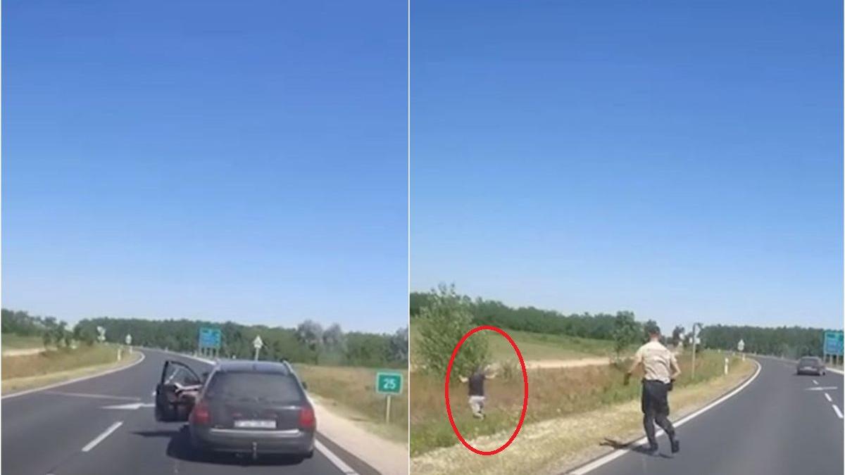 moment sofer roman sare volan mers scape politisti ungaria