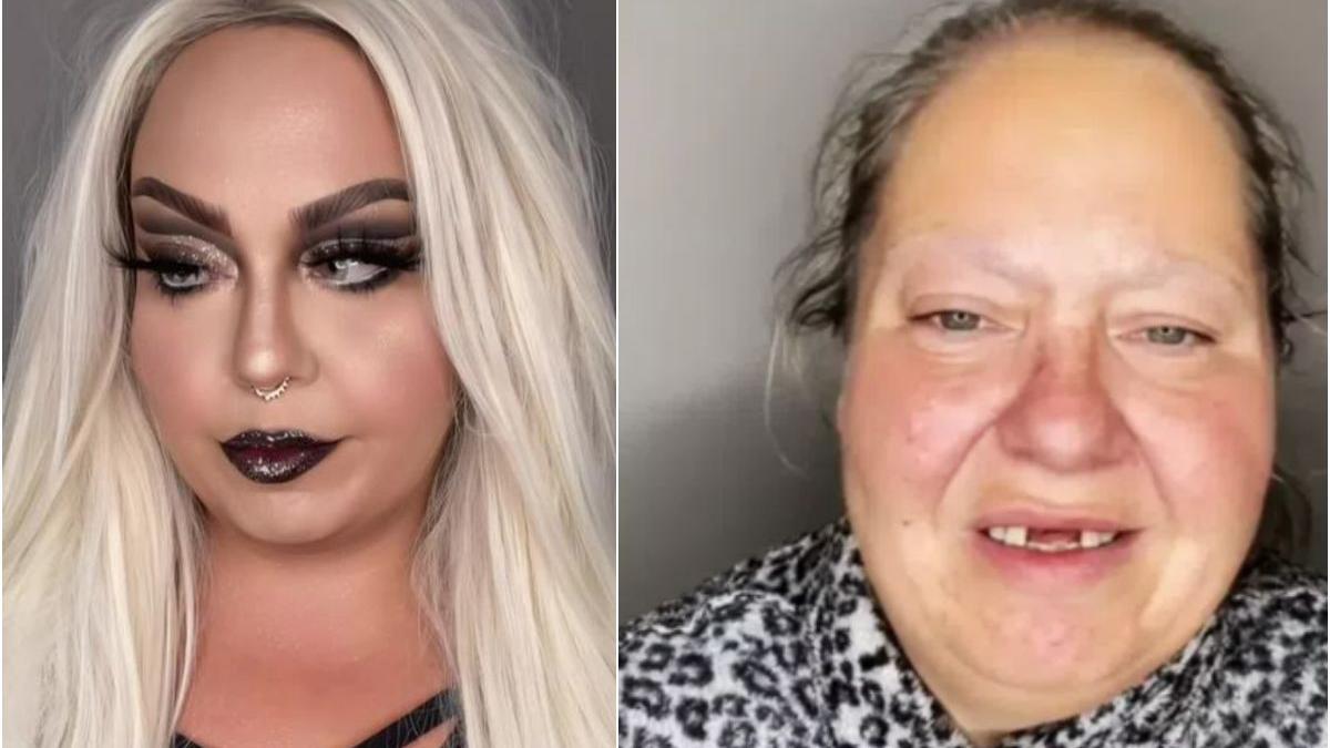 femeie transformare machiaj tik tok