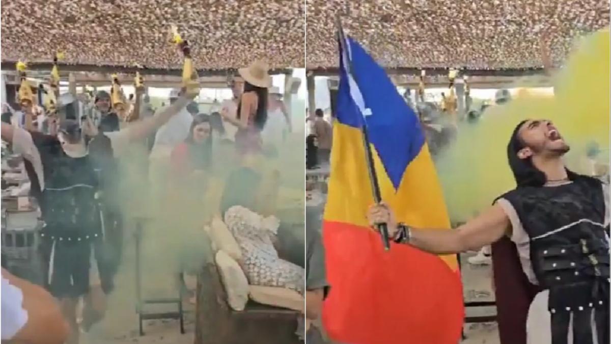 imagini romanii saint tropez sampanie tricolor