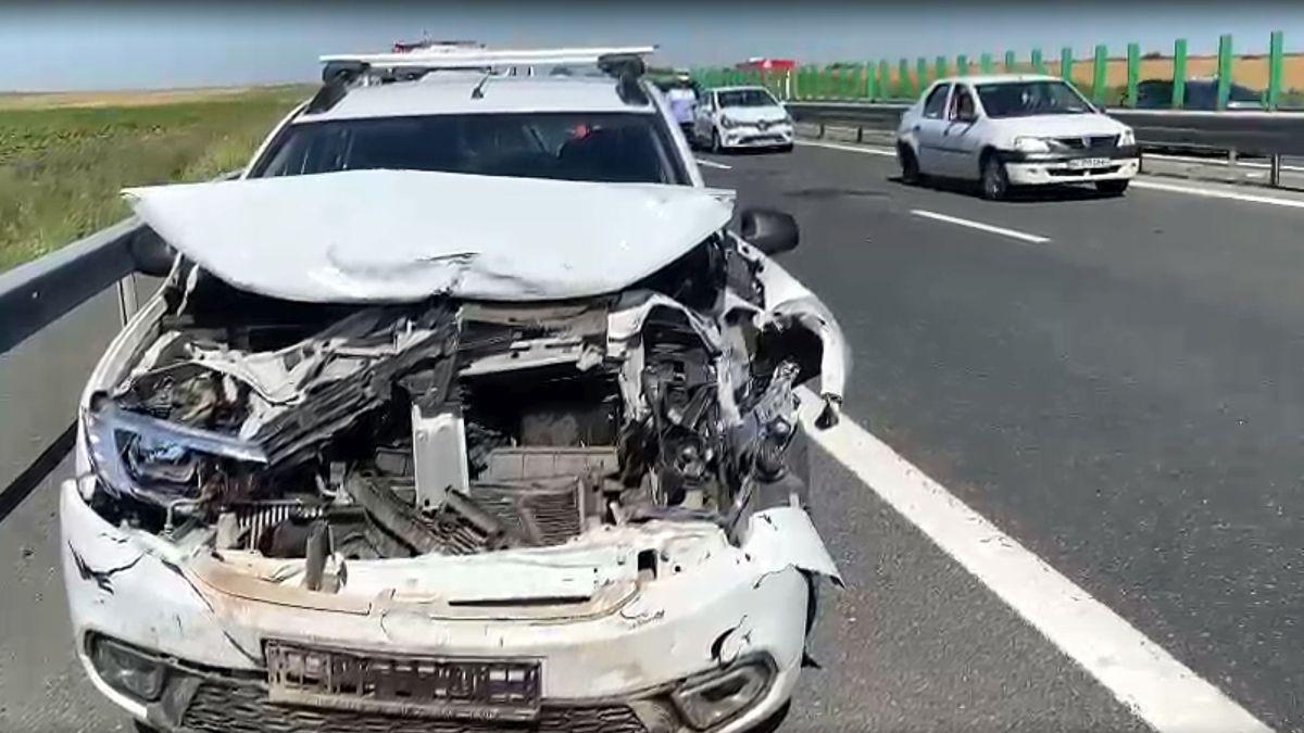 carambo zece masini autostrada a1 trafic oprit catre bucuresti