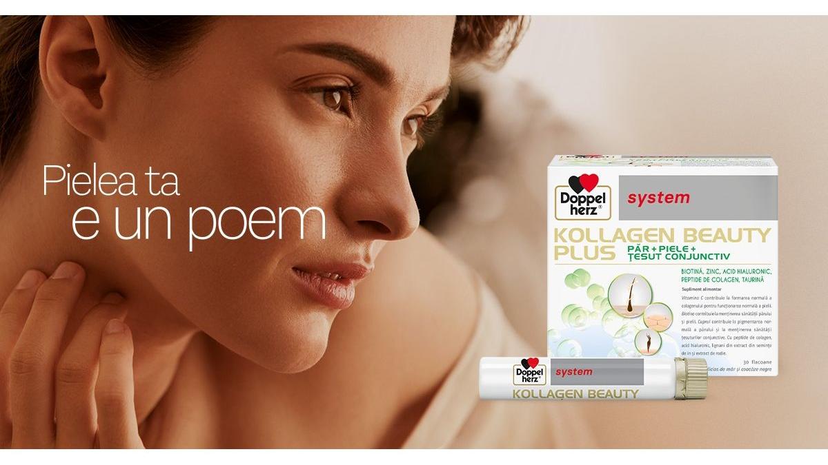 pielea ta e un poem frumusete la orice varsta cu doppelherz kollagen beauty plus