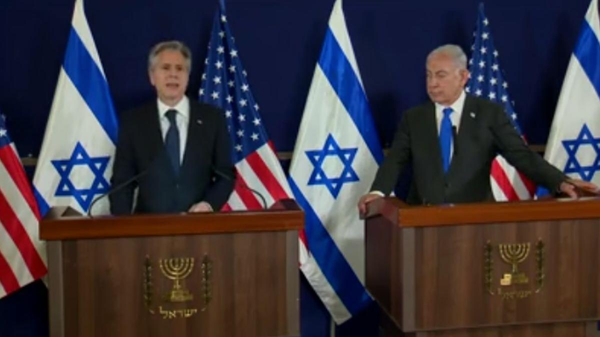 Antony Blinken, declarații lângă Benjamin Netanyahu: "Israelul are dreptul și obligația să se apere. 25 de americani au fost uciși de Hamas"