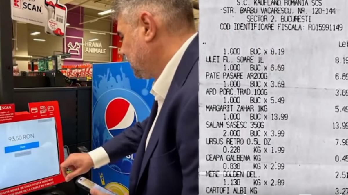 marcel ciolacu cumparaturi 100 lei