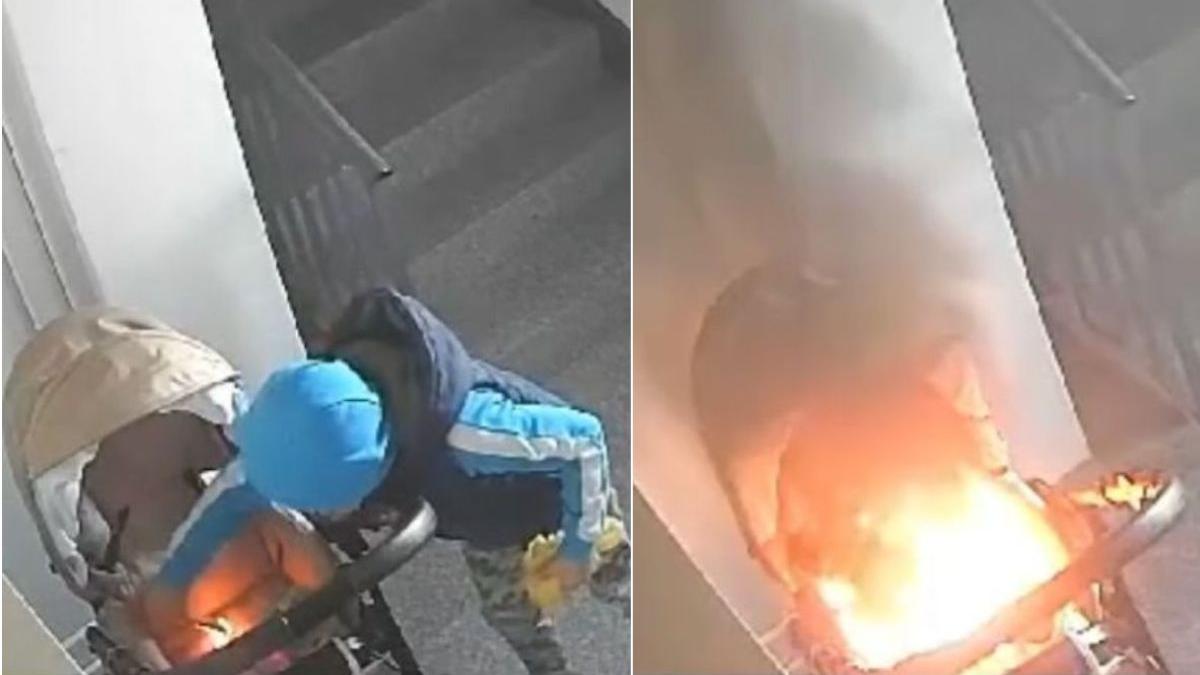 copil filmat da foc carut incendiu bloc tecuci galati